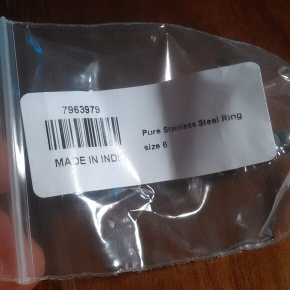 African Amethyst and Simulated Purple Diamond Stainless Steel Ring (Size 6) - Picture 13 of 13